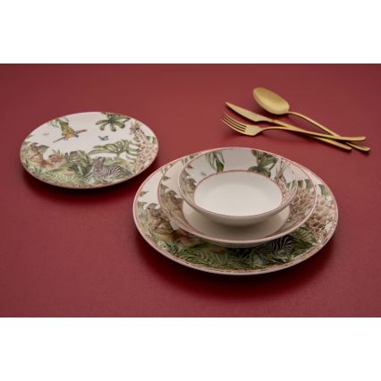 24-częściowy zestaw obiadowy wielobarwny/ceramika