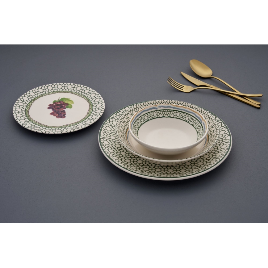 24-częściowy zestaw obiadowy, wielobarwny/ceramika