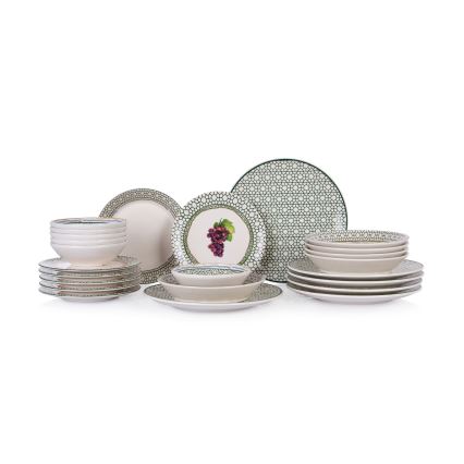 24-częściowy zestaw obiadowy, wielobarwny/ceramika