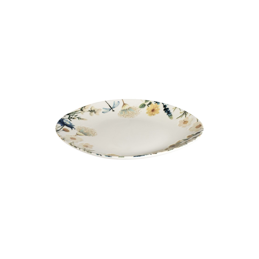 24-częściowy zestaw obiadowy wielobarwny/niebieski/porcelana