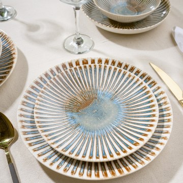 24-częściowy zestaw obiadowy, wielobarwny/porcelana