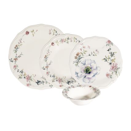 24-częściowy zestaw obiadowy, wielobarwny, porcelana