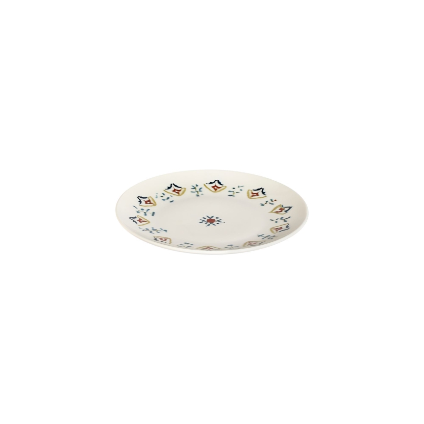24‑częściowy wielobarwny zestaw obiadowy z porcelany