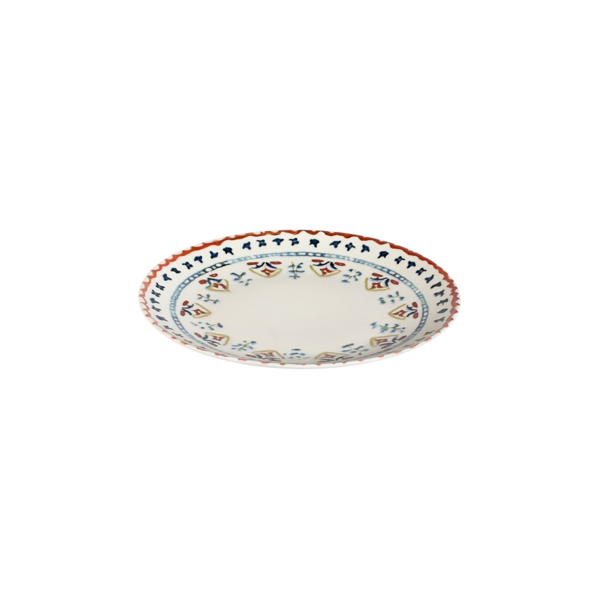 24‑częściowy wielobarwny zestaw obiadowy z porcelany