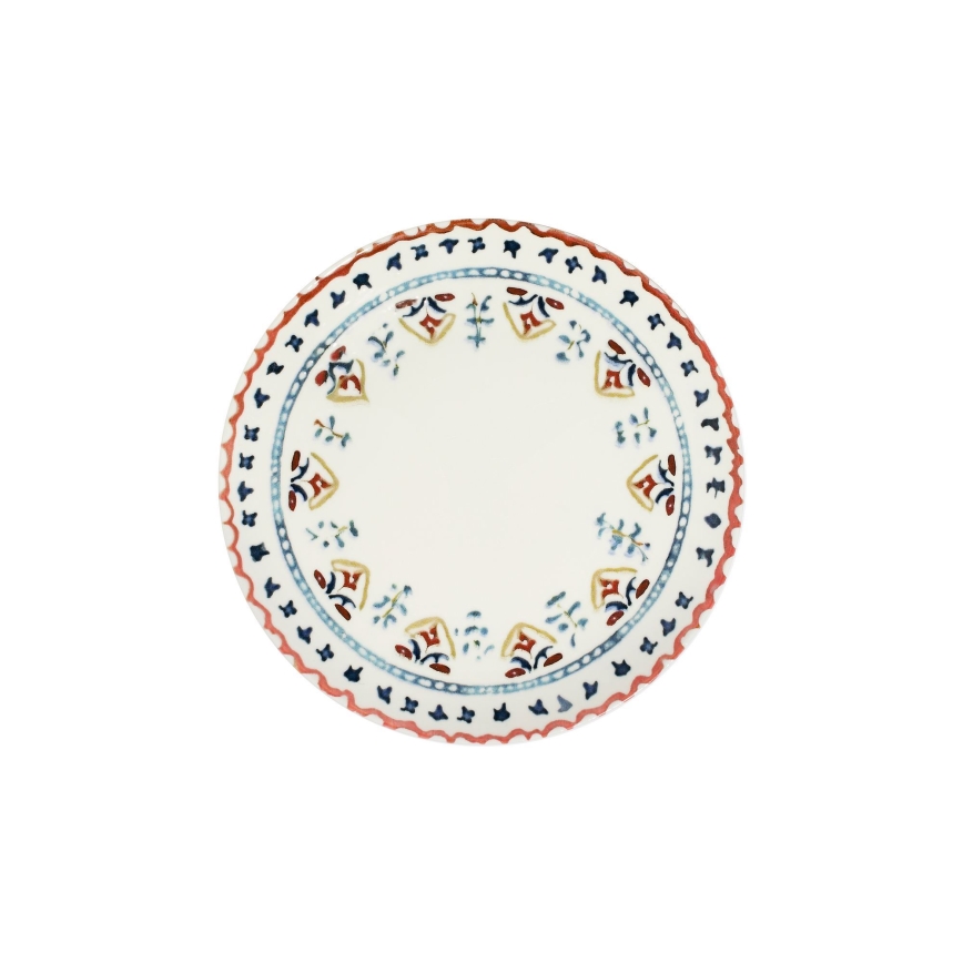 24‑częściowy wielobarwny zestaw obiadowy z porcelany