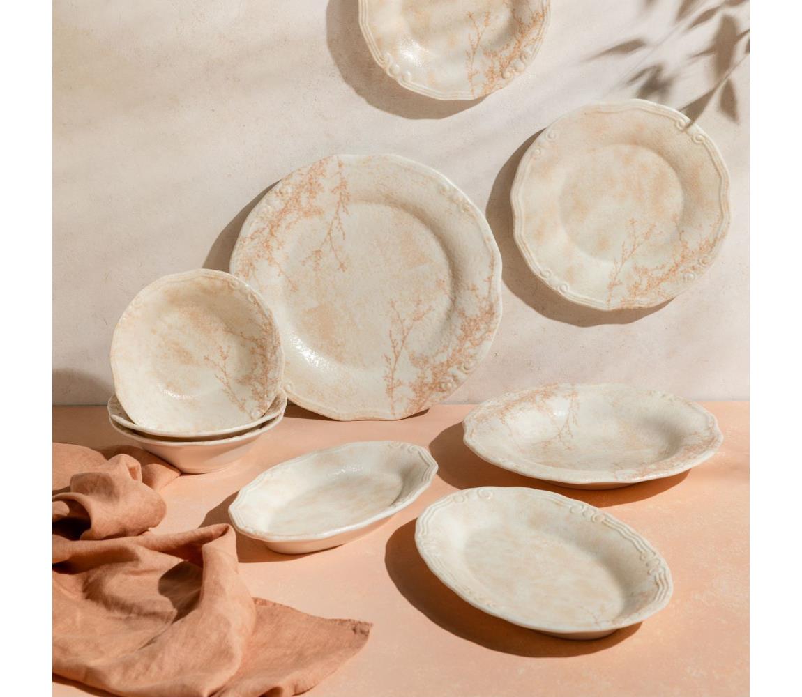 27-częściowy zestaw obiadowy, beżowy/porcelana