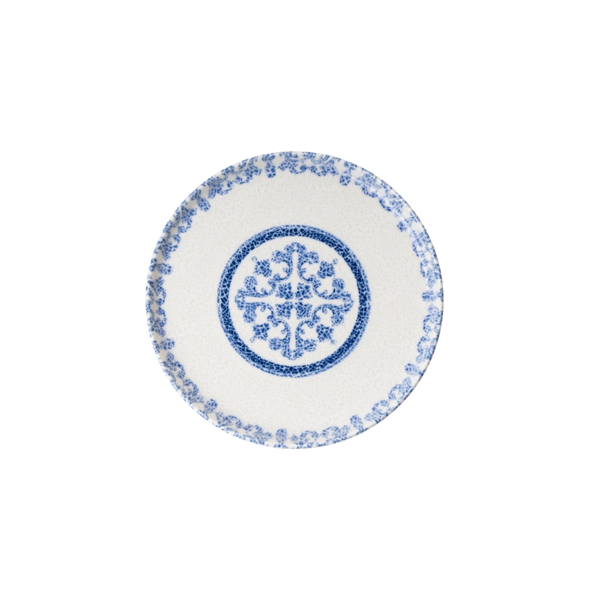 27-częściowy zestaw obiadowy z porcelany, biało-niebieski