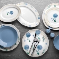 29-częściowy zestaw obiadowy, biały/niebieski, porcelana