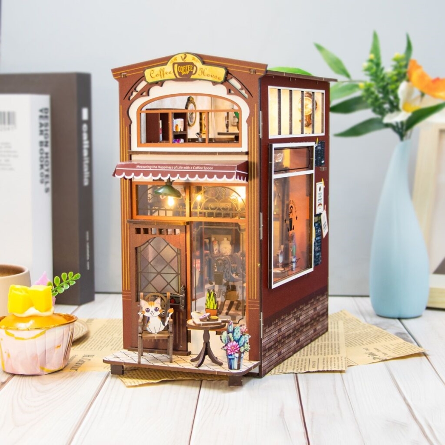 2Kids Toys - 3D puzzle LED Podpórka do książek Kawiarnia 2xAAA