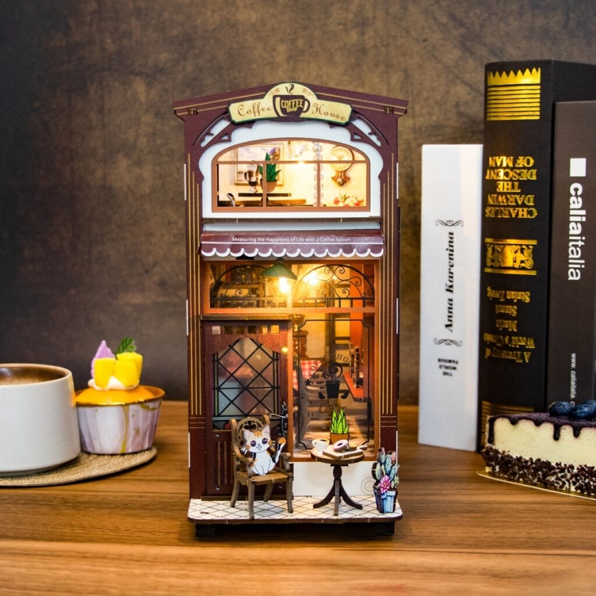 2Kids Toys - 3D puzzle LED Podpórka do książek Kawiarnia 2xAAA