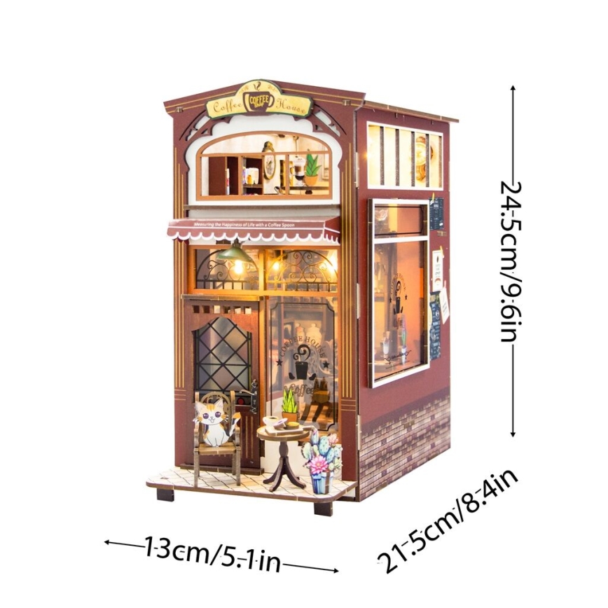2Kids Toys - 3D puzzle LED Podpórka do książek Kawiarnia 2xAAA