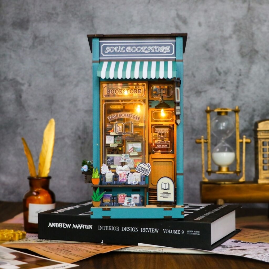 2Kids Toys - 3D układanka LED Podpórka do książek Księgarnia duszy 2xAAA