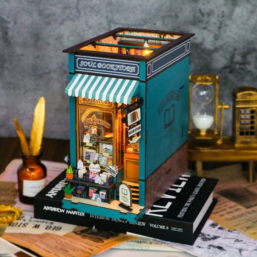 2Kids Toys - 3D układanka LED Podpórka do książek Księgarnia duszy 2xAAA