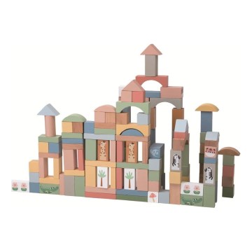 2Kids Toys - Drewniane klocki Safari ze zwierzątkami 120 szt.