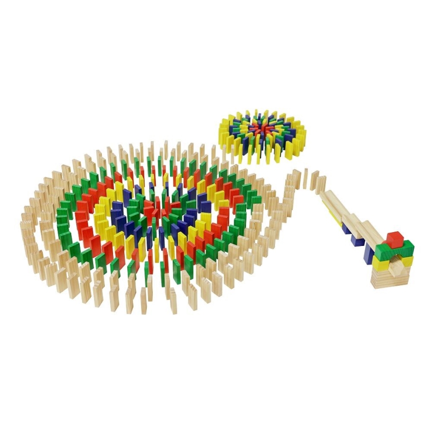 2Kids Toys - Drewniane kolorowe domino, 400 szt.