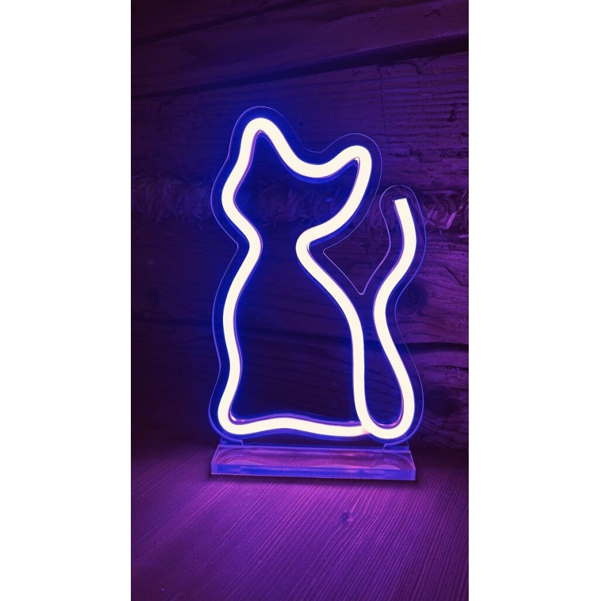 2Kids Toys - LED Neon stołowy dekoracja LED/5W/USB kot