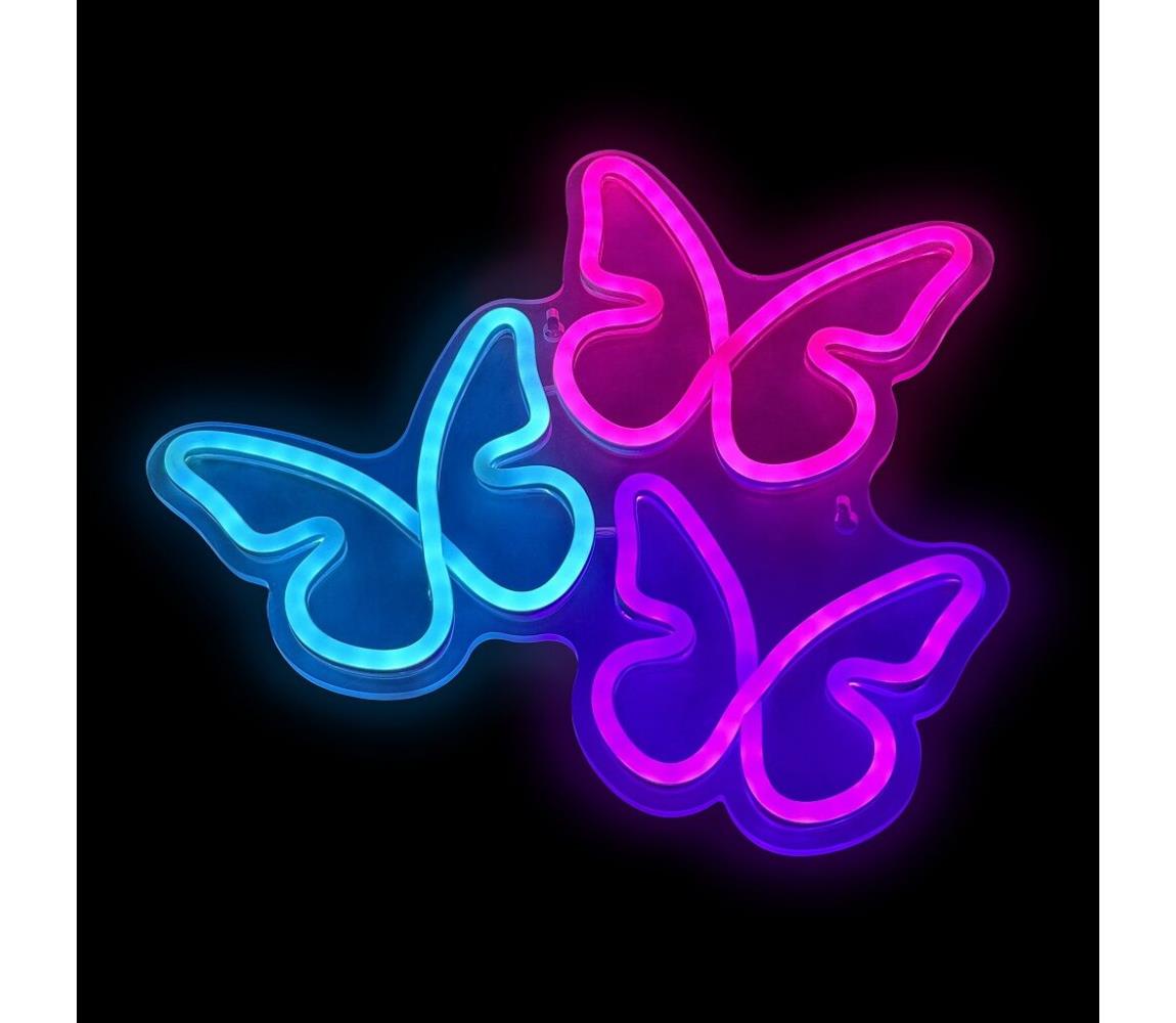 2Kids Toys - LED Neonowa dekoracja ścienna LED/5W/USB motyle