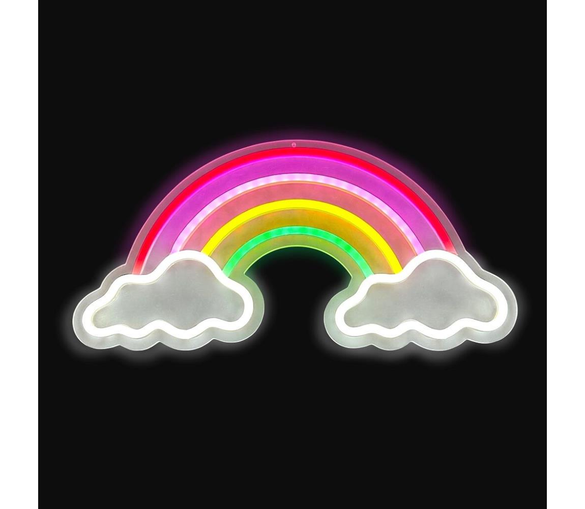 2Kids Toys - LED Neonowa dekoracja ścienna LED/5W/USB tęcza z chmurami