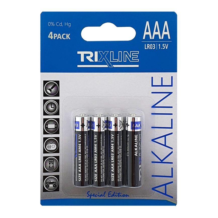 4 szt. Bateria alkaliczna AAA 1,5V