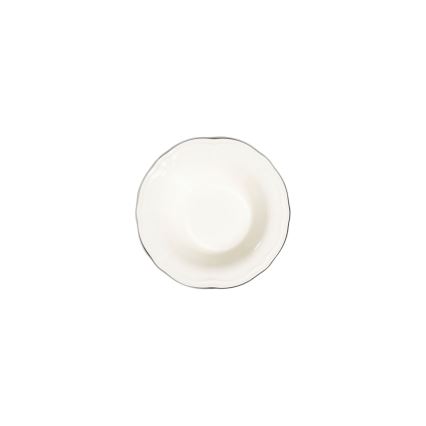 53-częściowy komplet obiadowy, biały/srebrny, porcelana