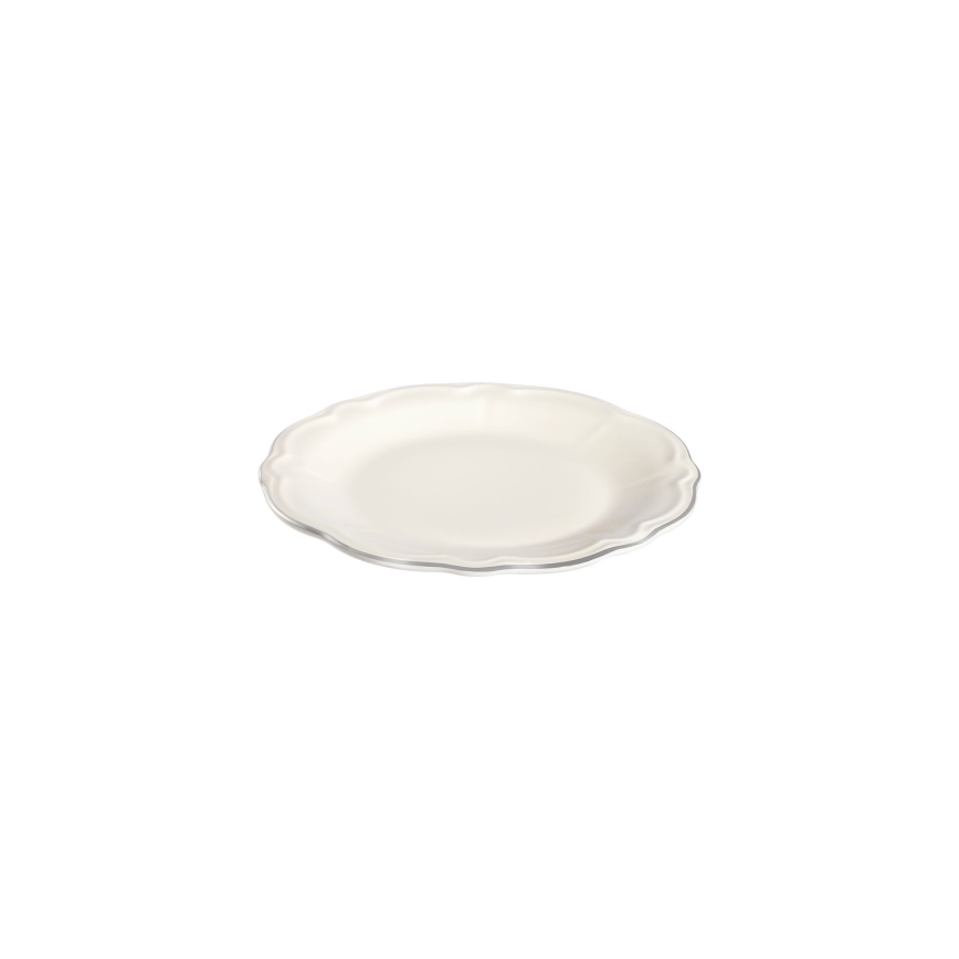 53-częściowy komplet obiadowy, biały/srebrny, porcelana