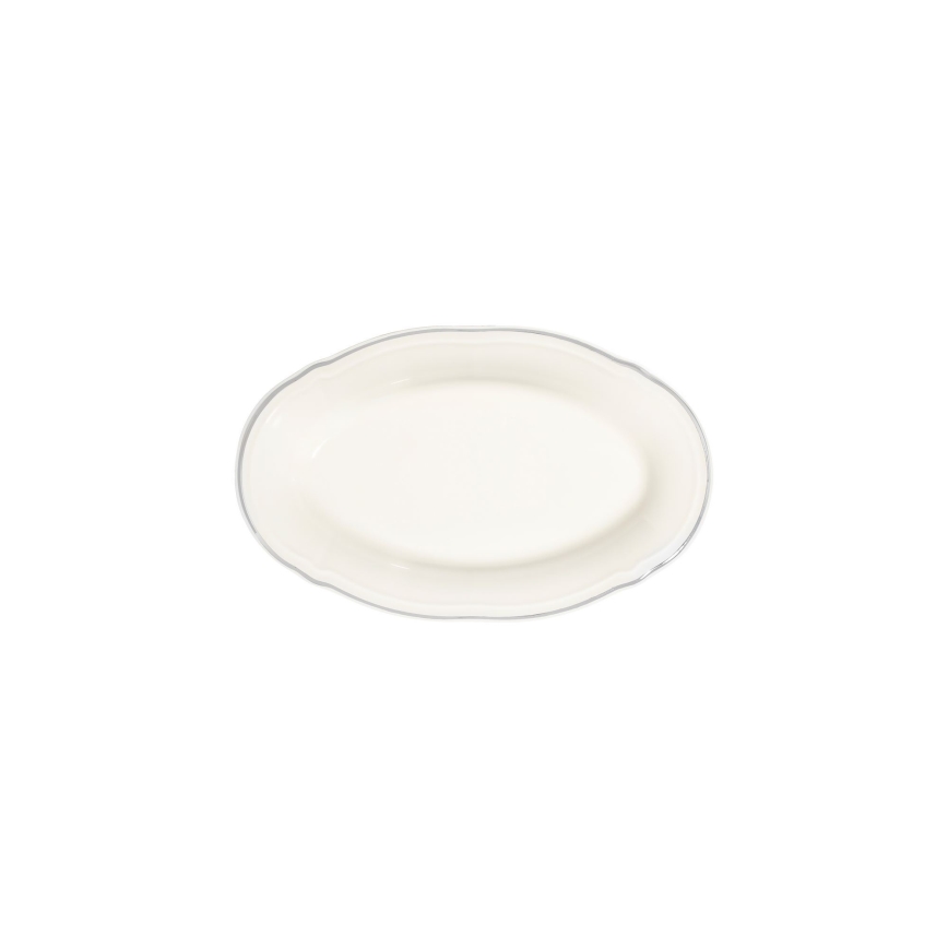 53-częściowy komplet obiadowy, biały/srebrny, porcelana