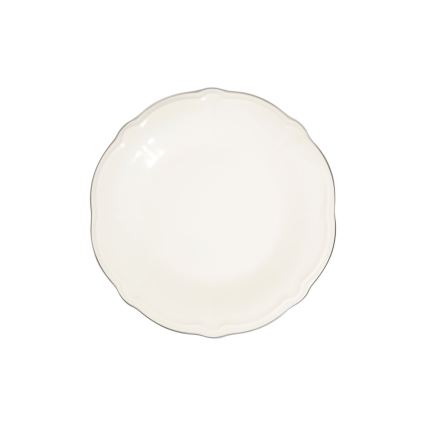 53-częściowy komplet obiadowy, biały/srebrny, porcelana