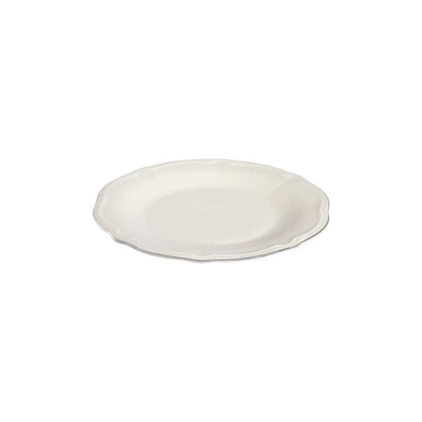 53-częściowy komplet obiadowy, biały/srebrny, porcelana