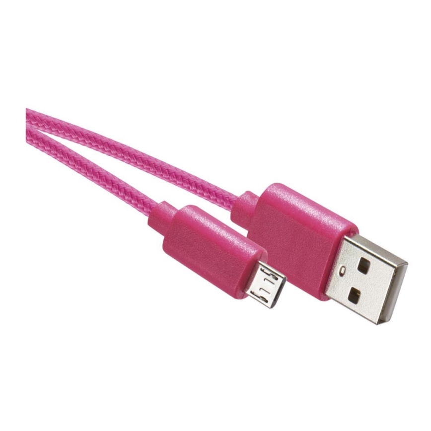 56/5000 Kabel USB Złącze USB 2.0 A / złącze micro USB B różowy