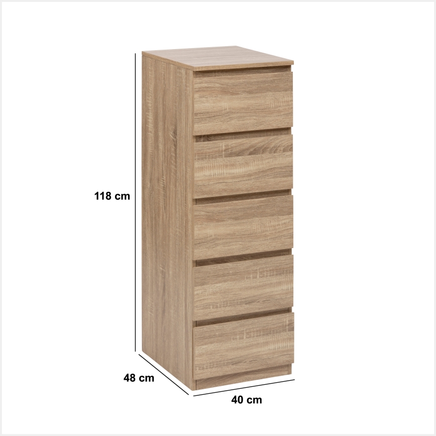5five - Komoda HEIM 40x118x48 cm brązowa