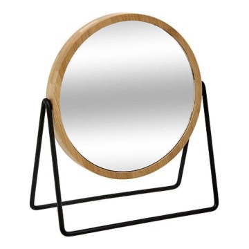 5five - Lusterko kosmetyczne SWING 20,5x17,5 cm, okrągłe, bambusowe