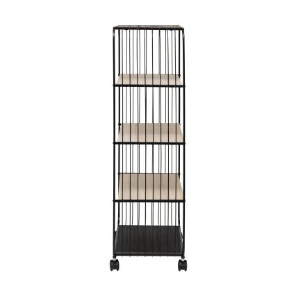5five - Stolik serwujący / mobilna półka COLGE 97x55 cm czarny/beżowy
