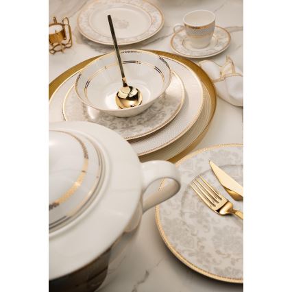 68-częściowy zestaw obiadowy wielobarwny/porcelana kostna