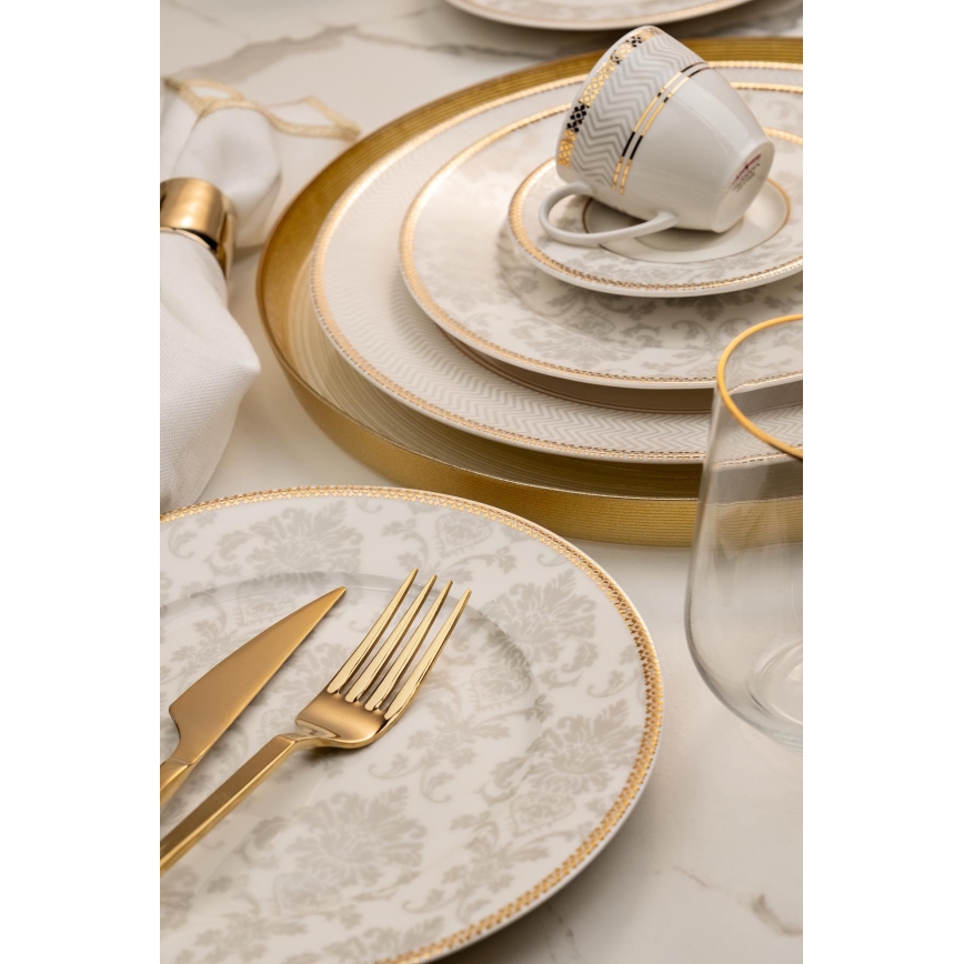 68-częściowy zestaw obiadowy wielobarwny/porcelana kostna