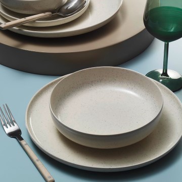 8-częściowy zestaw obiadowy beżowy/porcelana