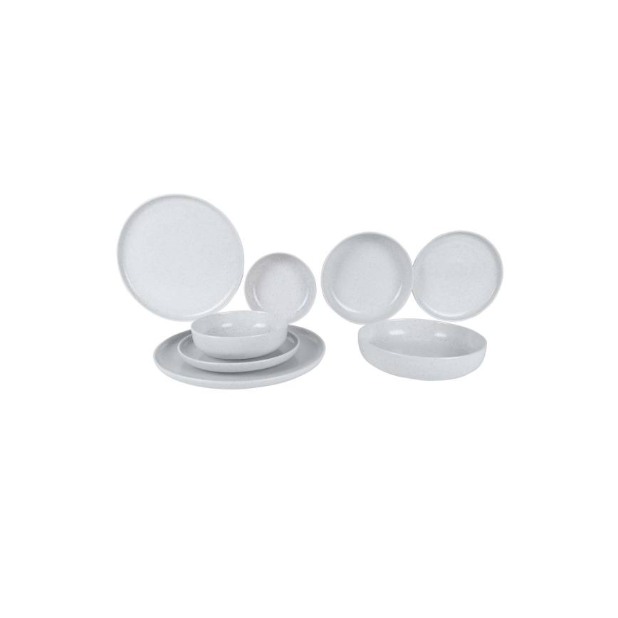 8-częściowy zestaw obiadowy beżowy/porcelana