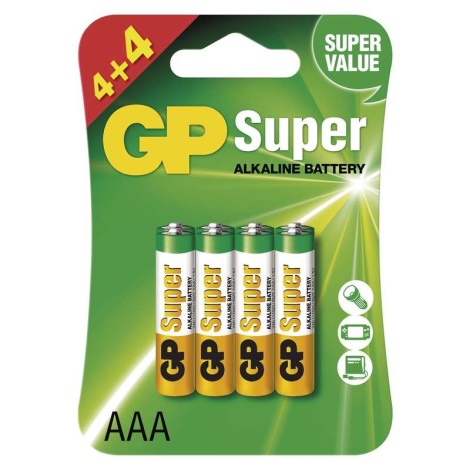 8 szt. Bateria alkaliczna AAA GP SUPER 1,5V
