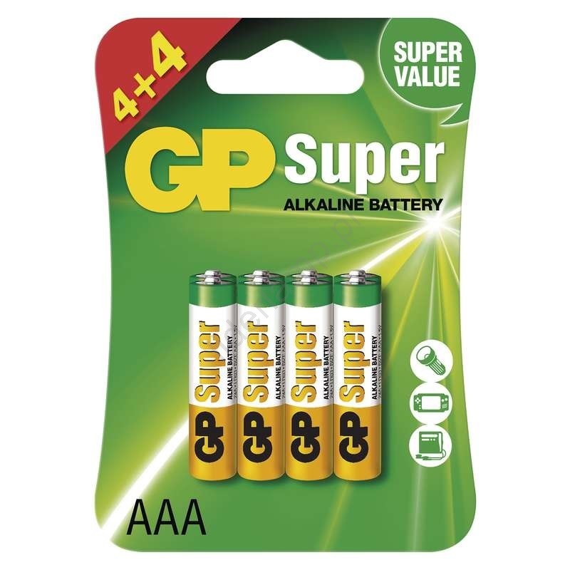 Super alkaline batteries. Батарейка GP super AAA (lr03) 24a алкалиновая, sb50. Батарейка GP super Alkaline 24a lr03. GP super Alkaline Battery 4+4 8 шт. Батарейка алкалин AAA lr03 bl2 GP super.