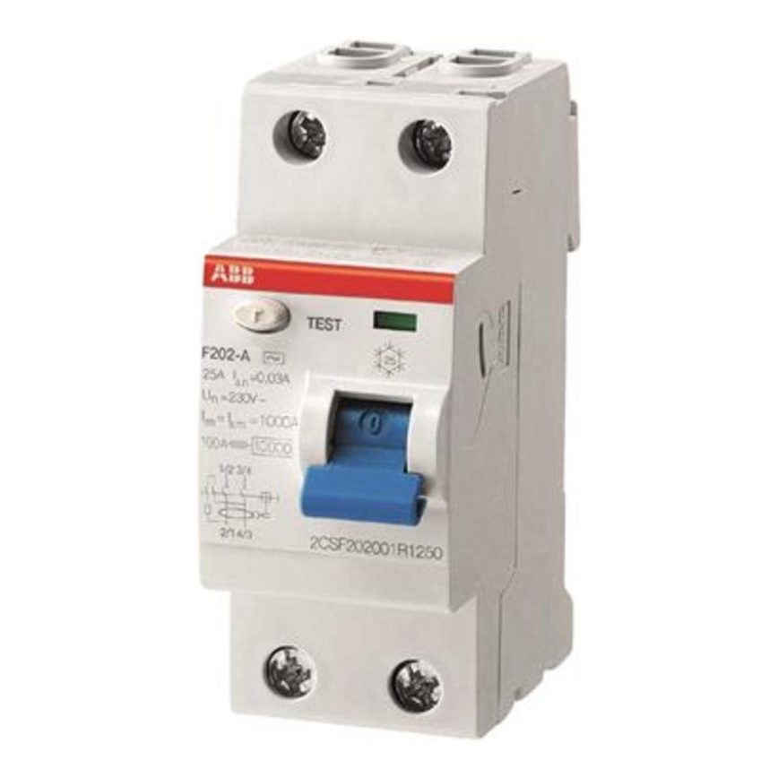 ABB 2CSF202101R1250 - Wyłącznik różnicowoprądowy F202 A-25/0,03 2-biegunowy 25A 230V