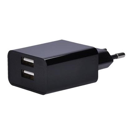 Adapter do ładowania 2xUSB/3100mA/230V czarny