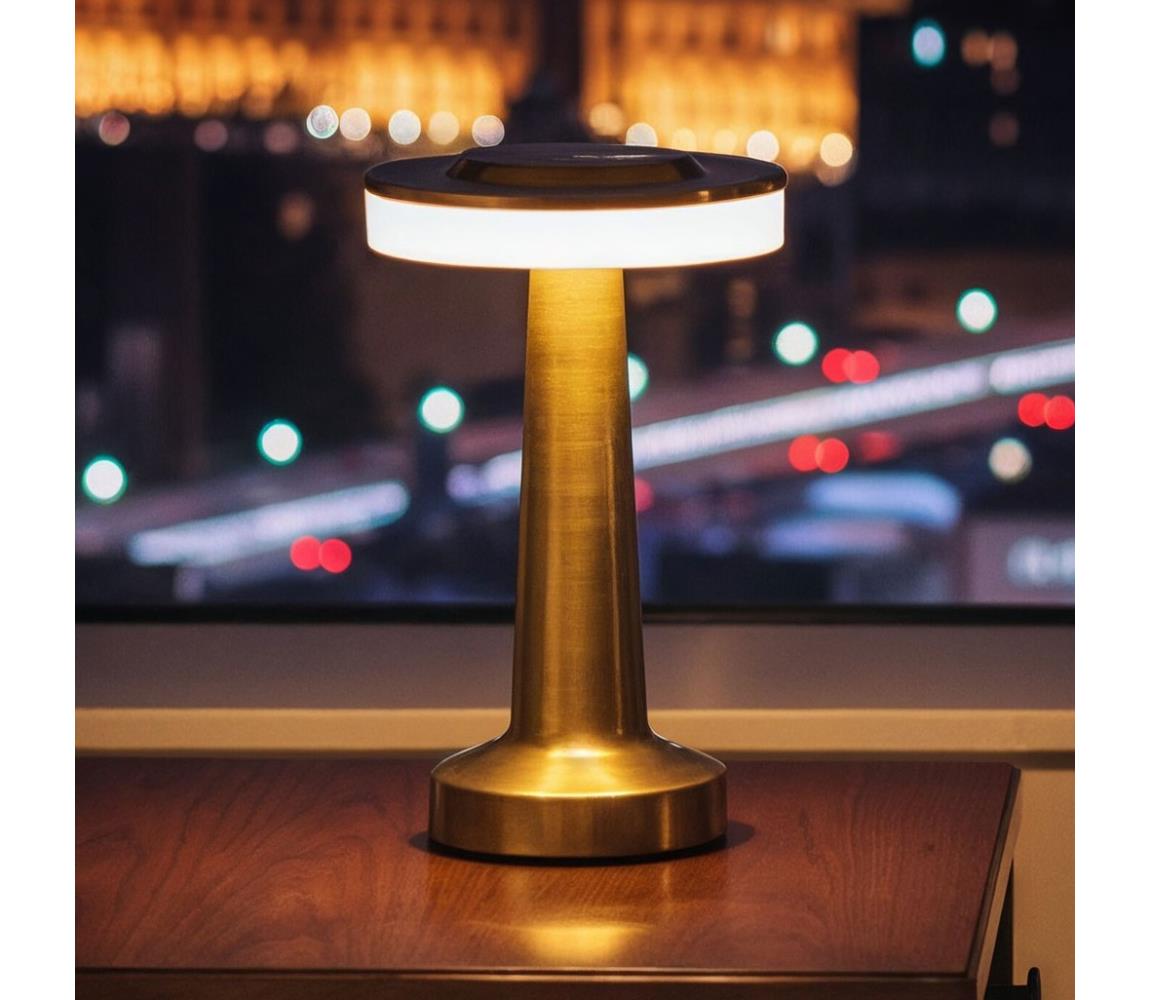 Ładowalna, ściemnialna lampa biurkowa LED LONDON LED/2W/5V 400 mAh złota