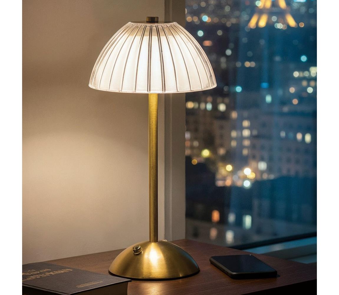 Ładowalna, ściemniana lampa stołowa PARIS LED/2W/5V 800 mAh, złota