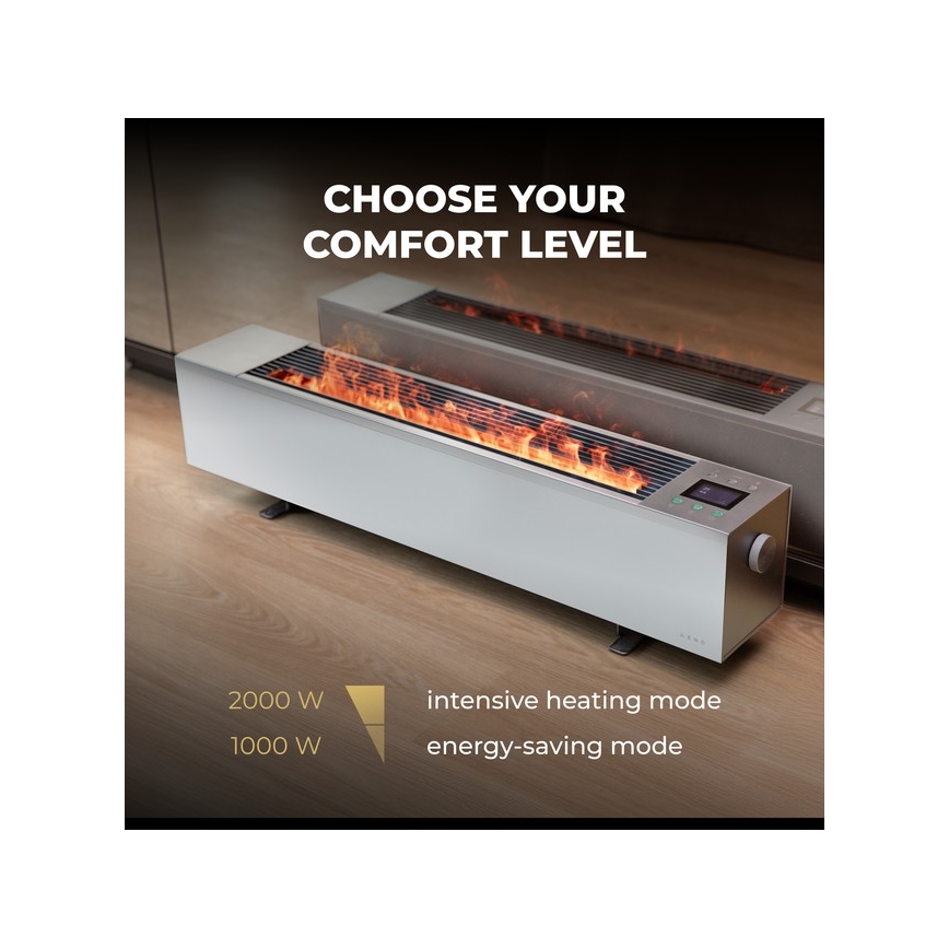 AENO - Inteligentny elektryczny grzejnik/konwektor 1000/2000W biały