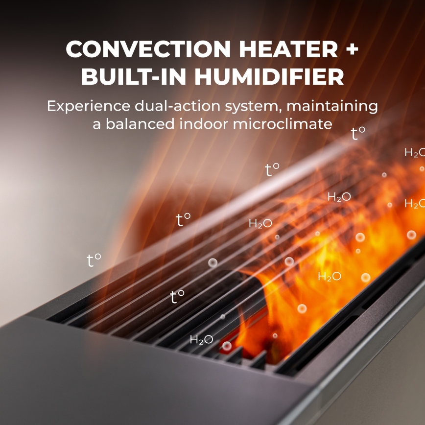 AENO - Inteligentny elektryczny grzejnik/konwektor 1000/2000W czarny