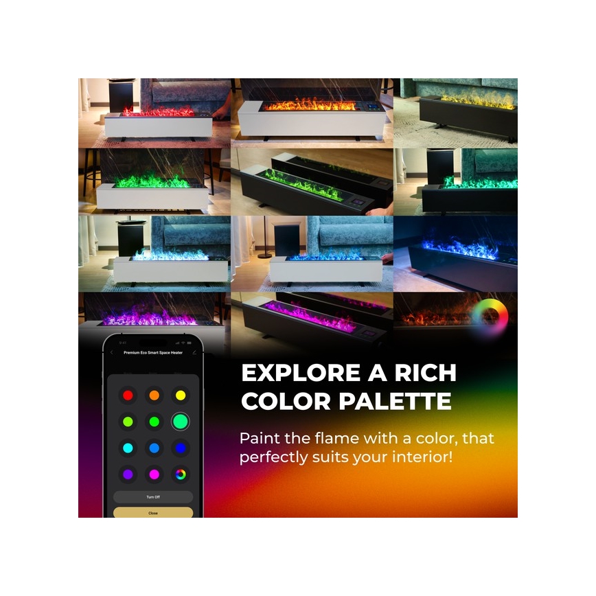 AENO - Inteligentny elektryczny grzejnik/konwektor 1000/2000W czarny