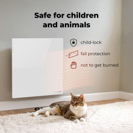 AENO - Inteligentny elektryczny panel na podczerwień 500W programator/termostat Wi‑Fi biały