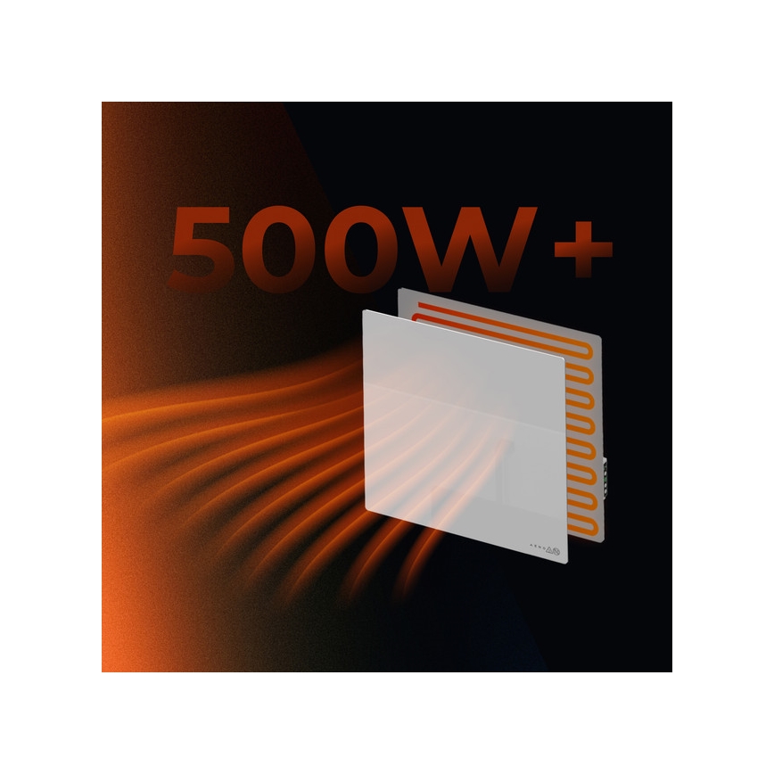 AENO - Inteligentny elektryczny panel na podczerwień 500W programator/termostat Wi‑Fi biały