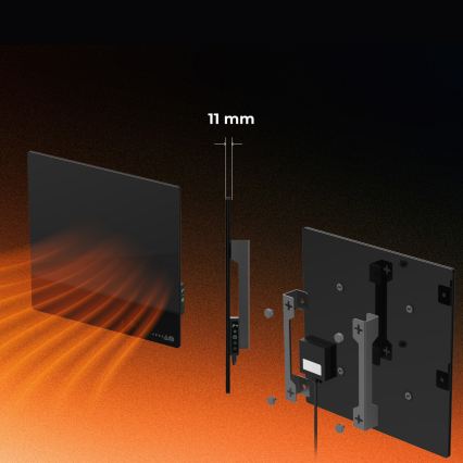AENO - Inteligentny elektryczny panel na podczerwień 500W z programatorem/termostatem Wi-Fi biały
