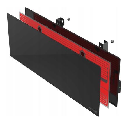 AENO - Inteligentny elektryczny panel na podczerwień z LED wyświetlaczem 700W timer/termostat IP44 Wi-fi czarny