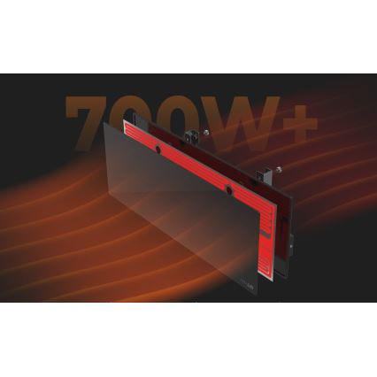 AENO - Inteligentny elektryczny panel na podczerwień 700W timer/termostat IP44 Wi-fi czarny